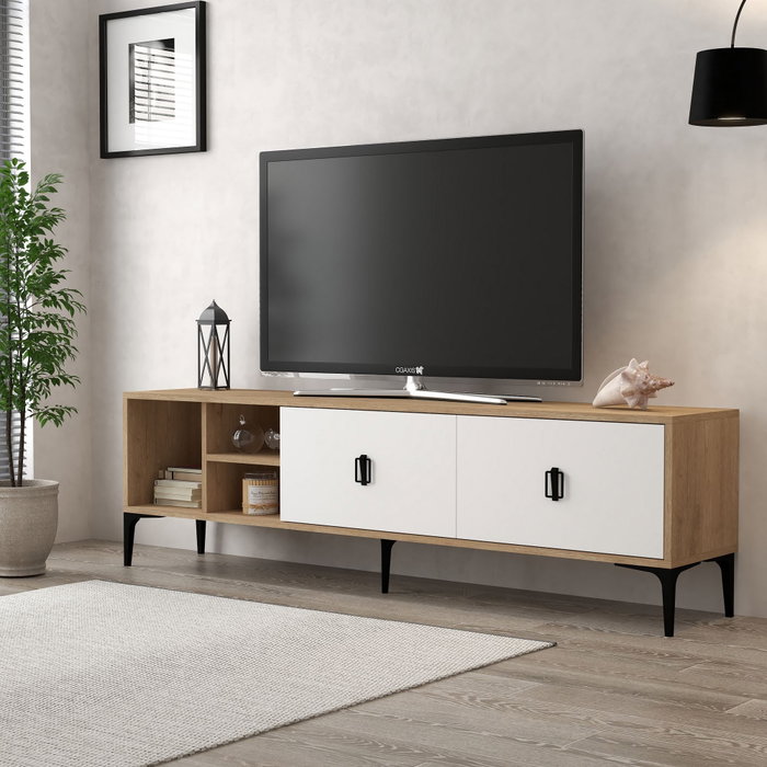 Hanah Home Era 3804 Soporte para TV Roble Zafiro y Blanco Hanah Home Era 3804 Soporte para TV Roble Zafiro y Blanco